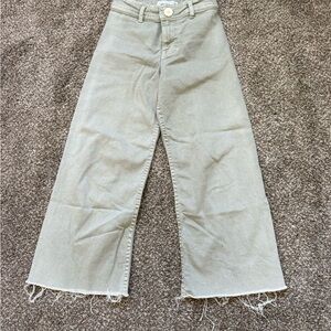 Zara kids marine straight Wide-Leg Frayed Hem Jeans size 8